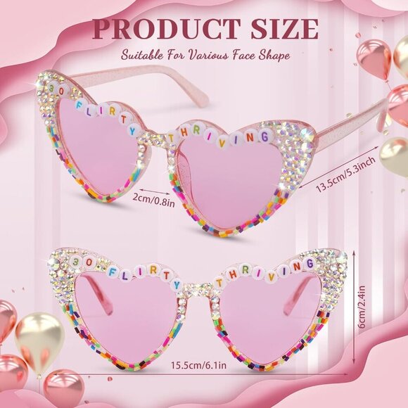 30th Birthday Glasses Pink Plastic Fun Party Favors for Women main image 7